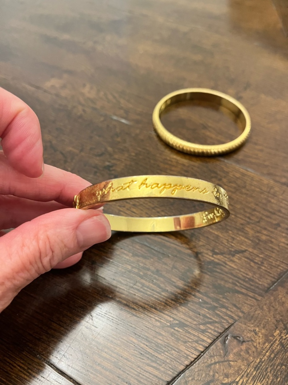 Lilly Pulitzer Gold-Tone Engraved Cuff and Textured Bangle Set - Picture 6 of 7